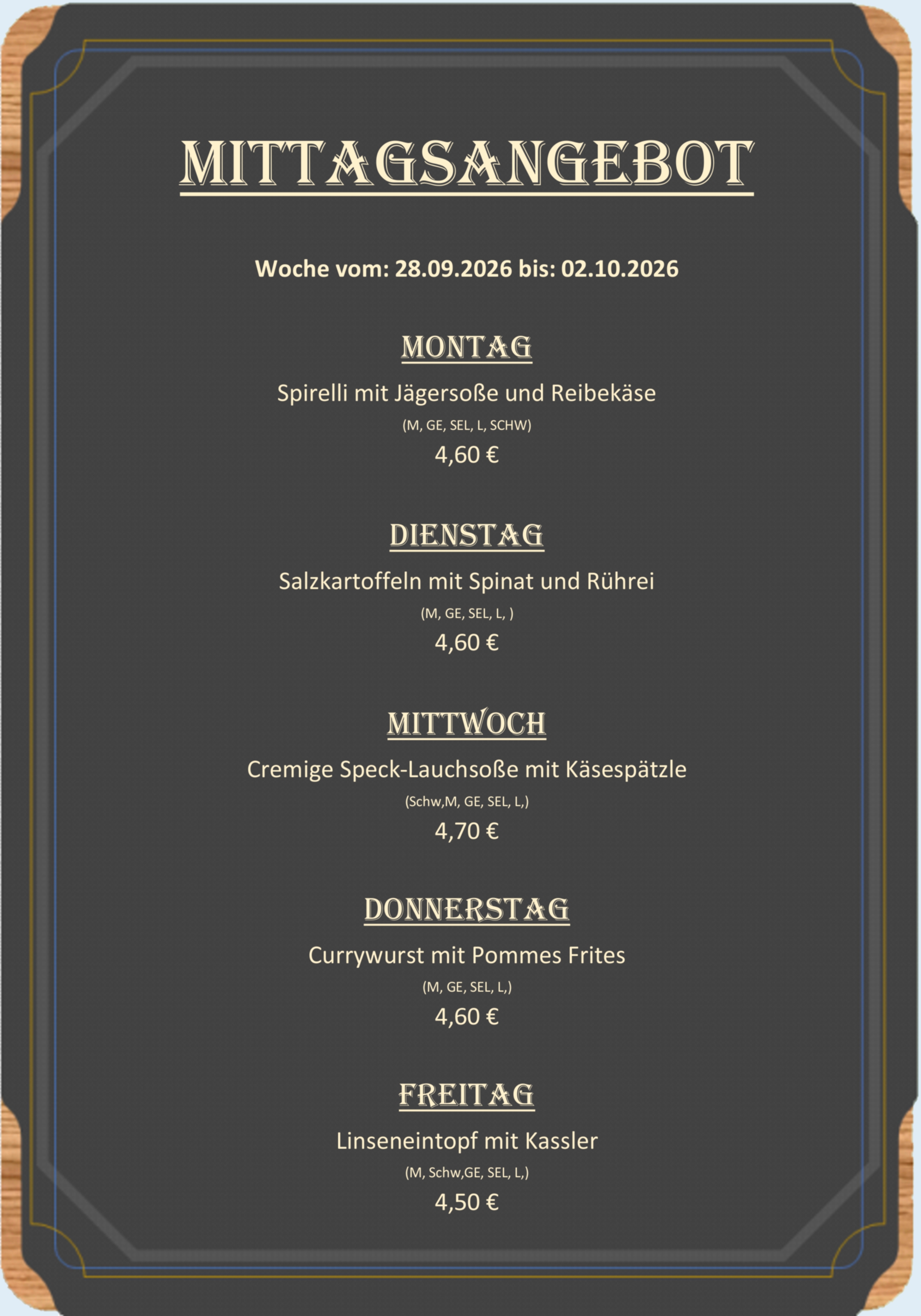 Speiseplan 28 09 26