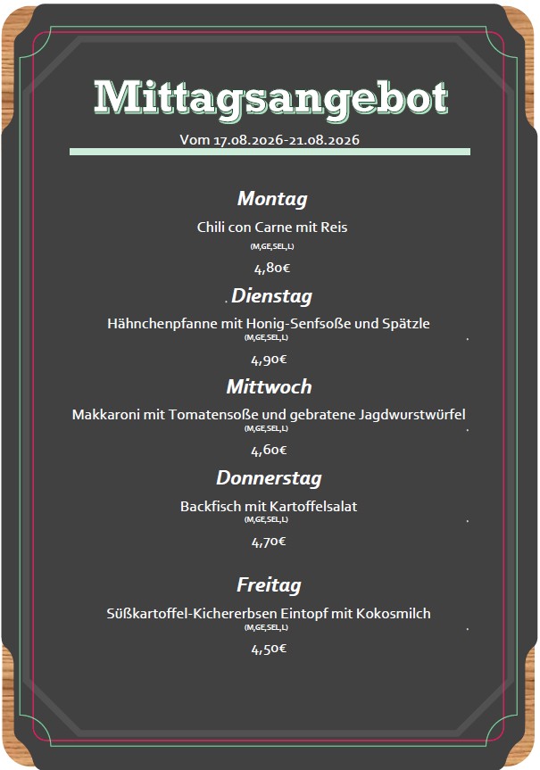 Speiseplan aktuell